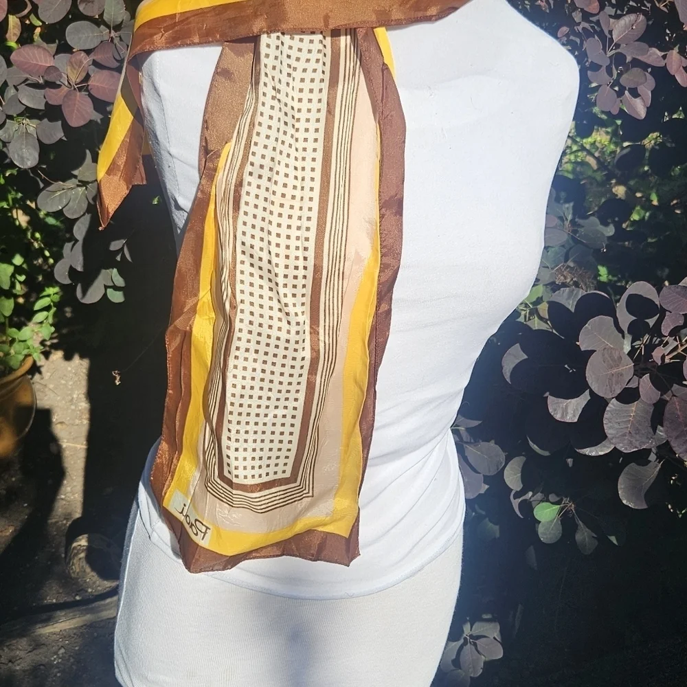 Vintage PAOLI Rectangular Scarf Beautiful Colors Lightweight 44in x 13in